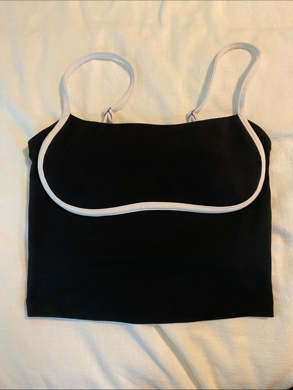 Gilly Hicks Black Crop Top with White Trim